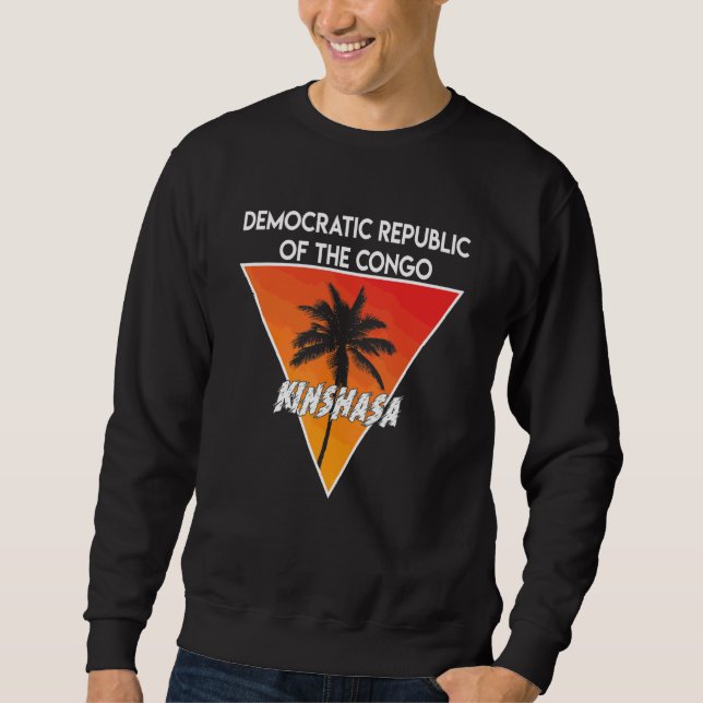 Demokratiska Republiken Kongo Med Soliga Färger Lång Ärmad Tröja (Framsida)