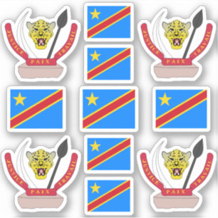 Demokratiska republiken Kongo - nationella symbole Klistermärken