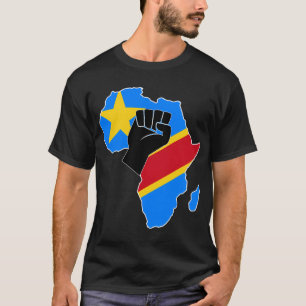 Demokratiska republiken Kongo Pride Afrika Karta i T Shirt