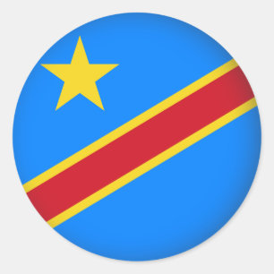 Demokratiska republiken Kongo Runt Klistermärke