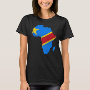 Demokratiska republiken Kongos Afrika Flagga Konti T Shirt