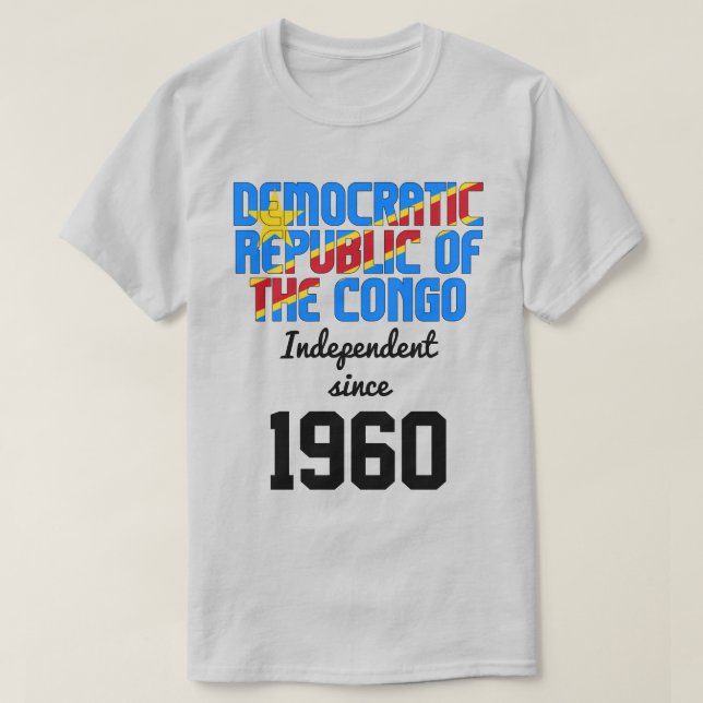 Demokratiska republiken Kongos oberoende Flagga T Shirt (Design framsida)
