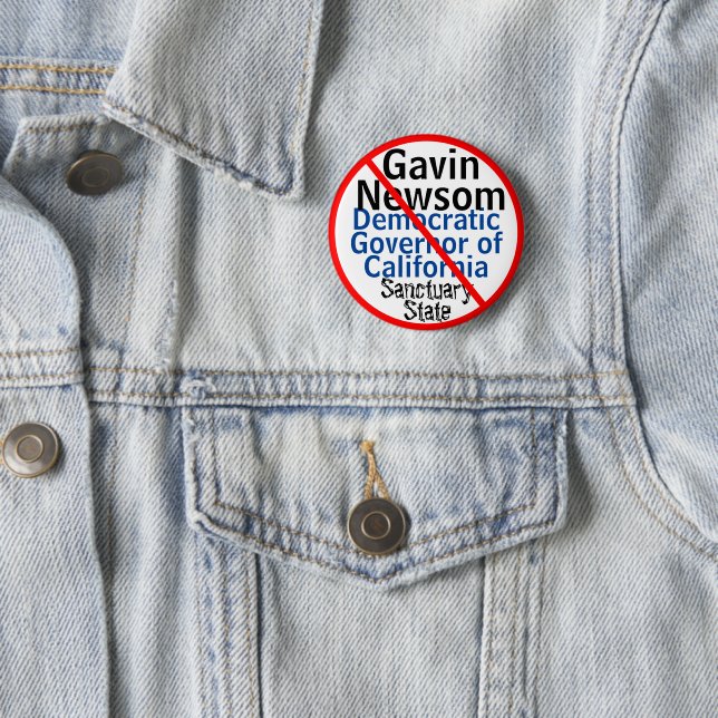 Demokratiske Gavin Newsom Sanctuary CA Guvernör Knapp (In Situ)