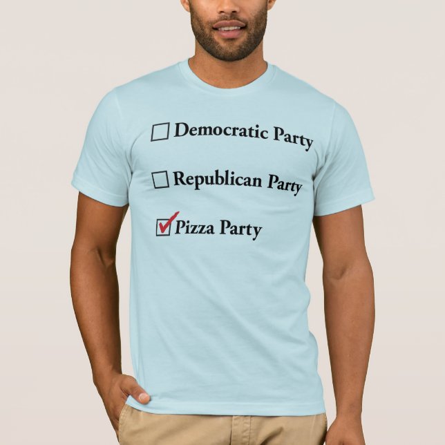 Demokratiskt republikanskt Pizzaparty Tee Shirt (Framsida)