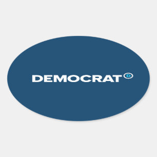 Demokratklistermärkear Ovalt Klistermärke