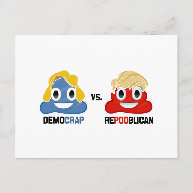 Demokratt vs. Republikan Vykort (Framsida)
