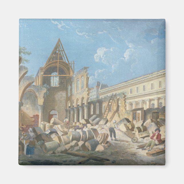 Demolition av Couvent des Cordeliers, c.1802 Magnet (Framsidan)