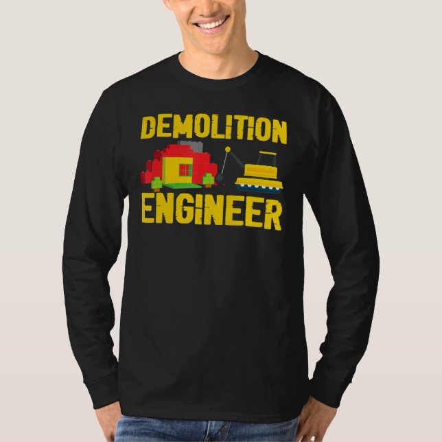 Demolition Ingenjör Master Builder Bygger block T Shirt (Framsida)