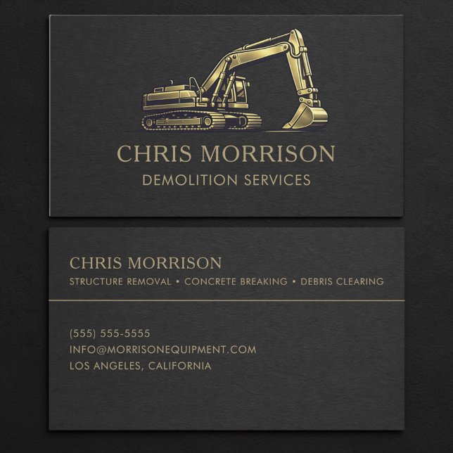 Demolition Services Excavator Professional Visitkort (Skapare uppladdad)