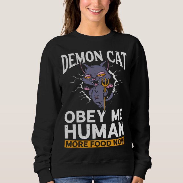 Demon Cat  Satanic Witchcraft Baphomet Gothic Occu T Shirt (Framsida)