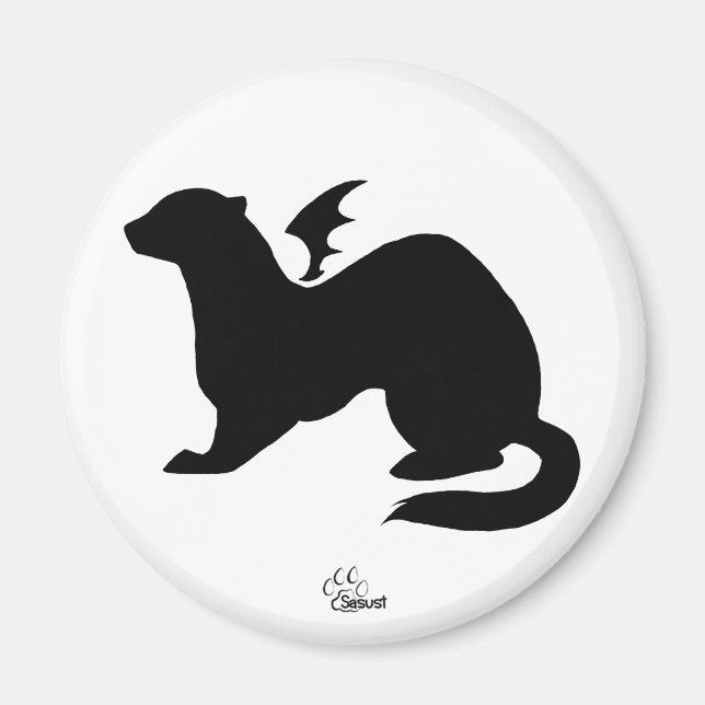 Demon Ferret Silhouette Magnet (Framsidan)