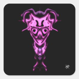 Demon från underjordens bust v0.1 fyrkantigt klistermärke