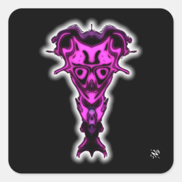Demon från underjordens bust v0.2 fyrkantigt klistermärke