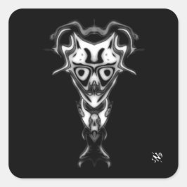 Demon från underjordens bust v0.3 fyrkantigt klistermärke