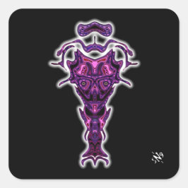 Demon från underjordens bust v1.3 fyrkantigt klistermärke