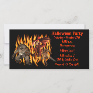 Demon Goblin Ogre Halloween fest Inbjudan