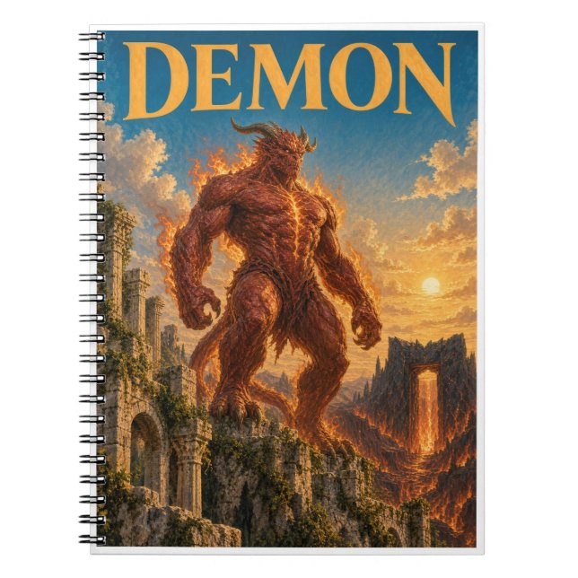 Demon, gotisk fantasimonster anteckningsbok (Framsidan)