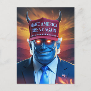 Demon Man i Red Hat Vykort