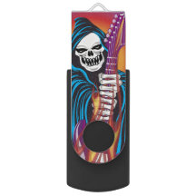 Demon med Flaming Guitar