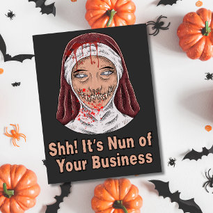 Demon Nun Halloween Helg Vykort