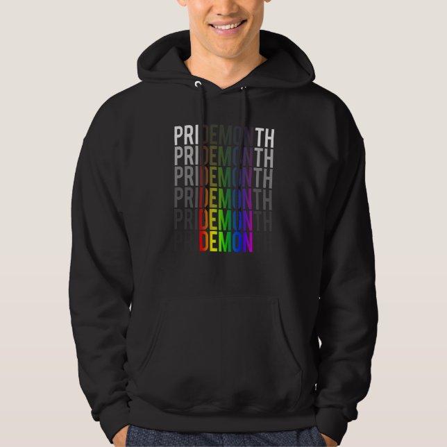 Demon Pride Month LGBT Gay Pride Month Transgender Hoodie (Framsida)