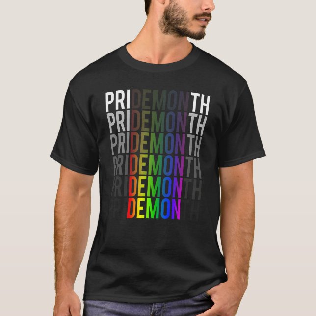 Demon Pride Month LGBT Gay Pride Month Transgender T Shirt (Framsida)
