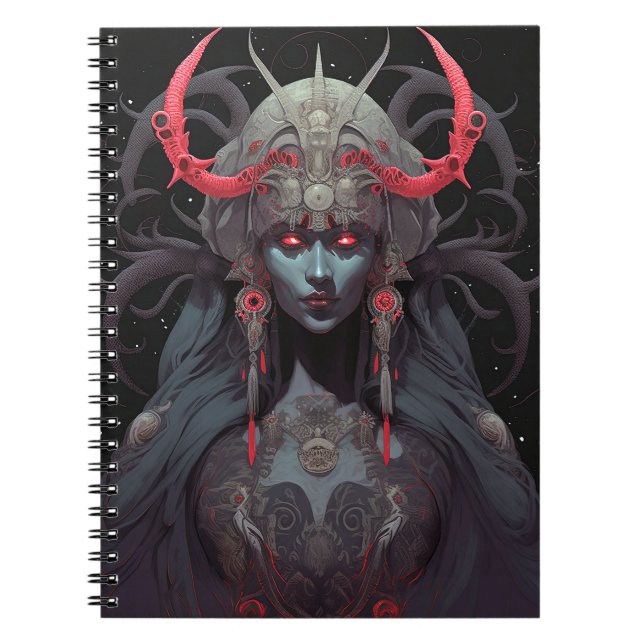 Demon Queen Fantasy Art Anteckningsbok (Framsidan)