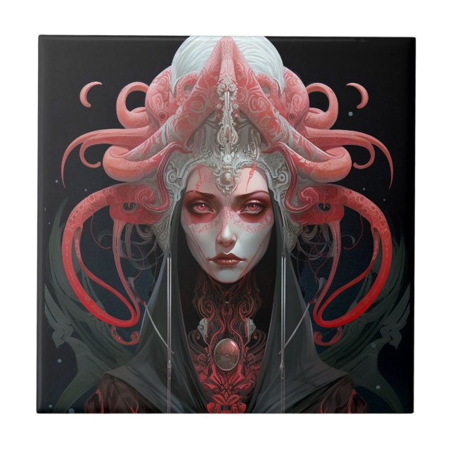 Demon Queen Fantasy Art Kakelplatta (Framsidan)