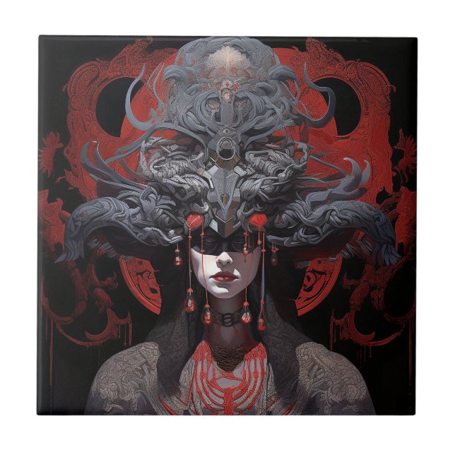 Demon Queen Fantasy Art Kakelplatta (Framsidan)