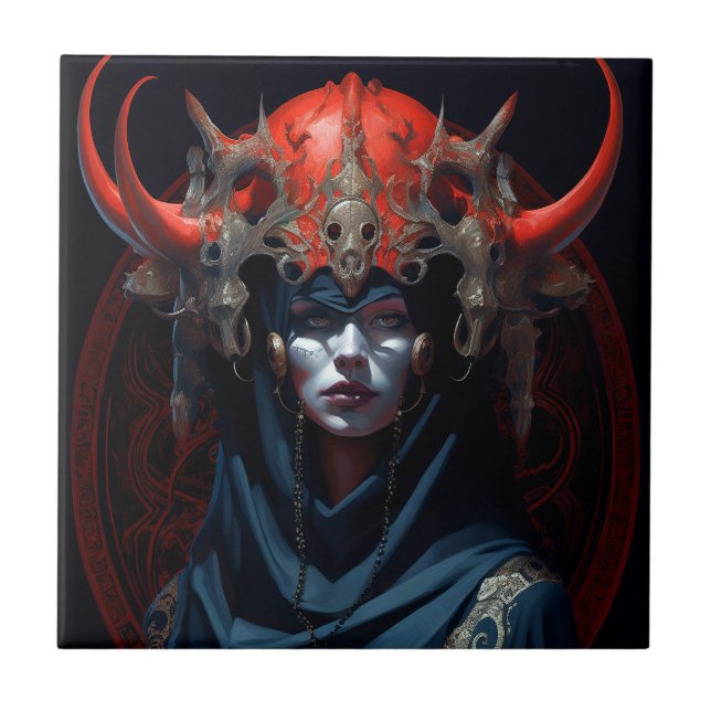 Demon Queen Fantasy Art Kakelplatta (Framsidan)