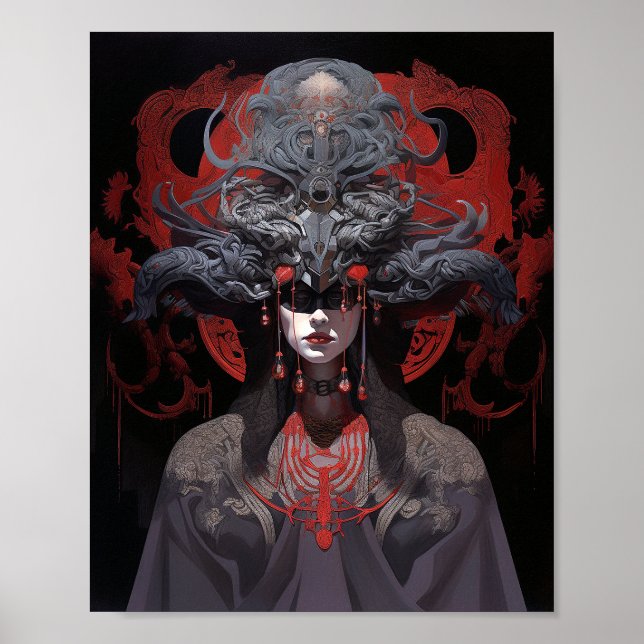Demon Queen Fantasy Art Poster (Framsidan)