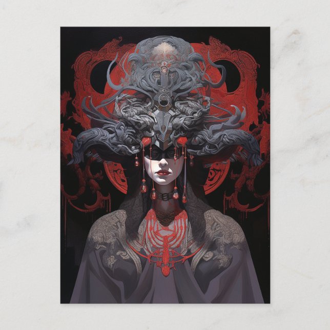 Demon Queen Fantasy Art Vykort (Framsida)