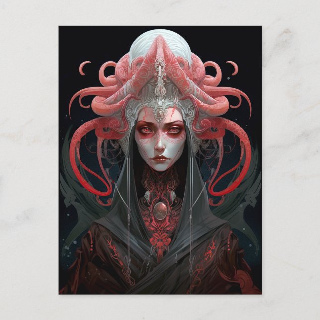 Demon Queen Fantasy Art Vykort (Framsida)