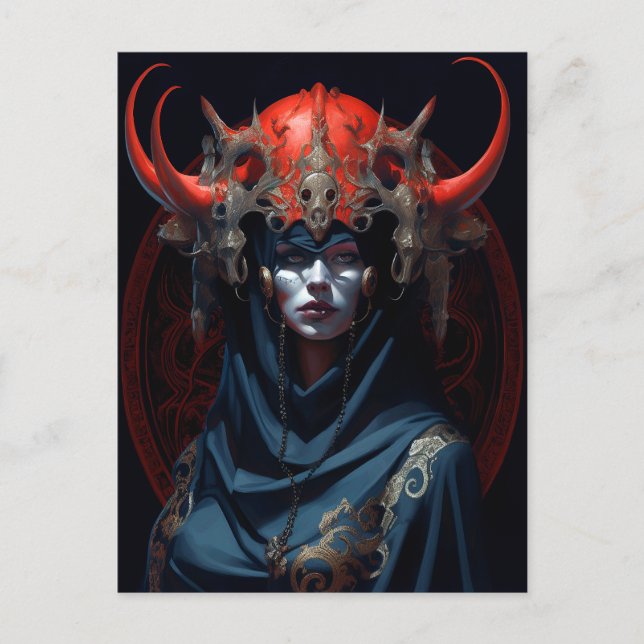 Demon Queen Fantasy Art Vykort (Framsida)
