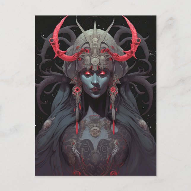 Demon Queen Fantasy Art Vykort (Framsida)