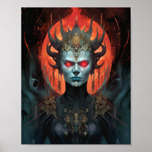 Demon Queen Mörk Goddess Fantasy Art Poster