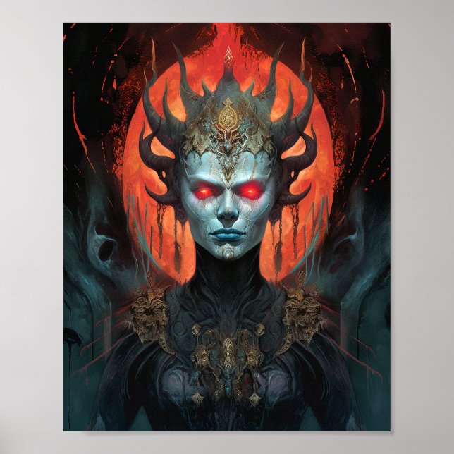Demon Queen Mörk Goddess Fantasy Art Poster (Framsidan)