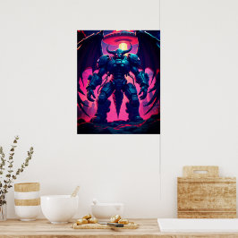 Demon Roboter mit Flügel bei einem UFO Poster