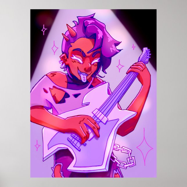 Demon Rockstjärna Poster (Framsidan)