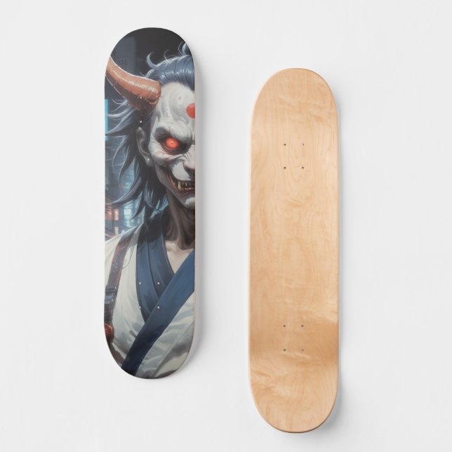 Demon Samurai Mini Skateboard Bräda 18,5 Cm (Framsida)