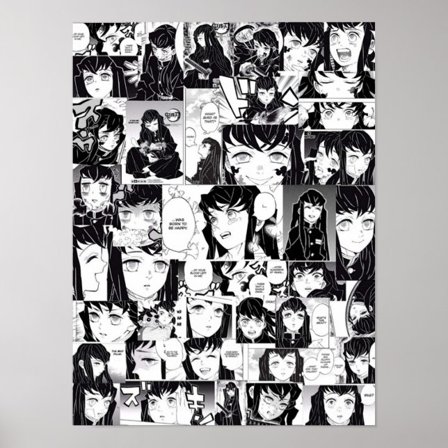 Demon Sayer Muichiro Tokito Collage Poster (Framsidan)