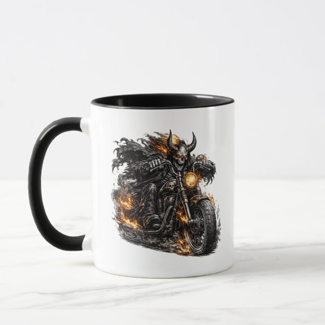 Demon Skalle Biker Motorcykel  Mugg (Vänster)