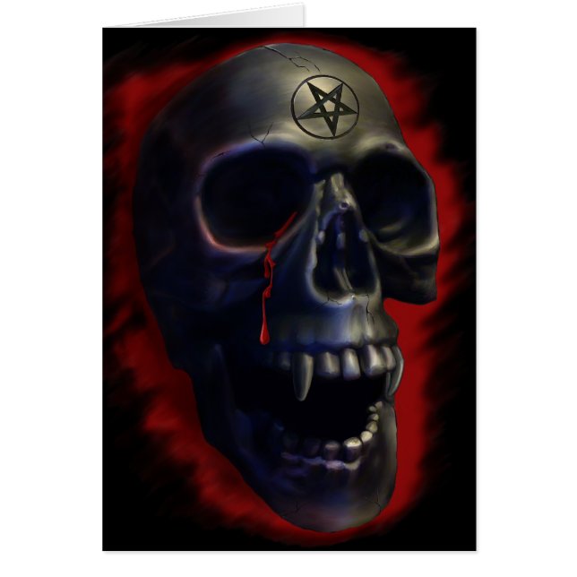 Demon Skull 1-kort Hälsningskort (Framsidan)