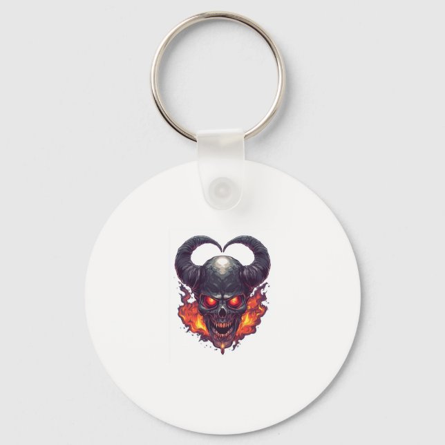 Demon Skull Fireparm Nyckelring (Framsida)