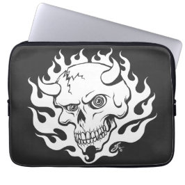 Demon Skull i Flames Laptop Fodral