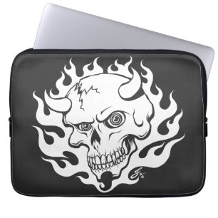 Demon Skull i Flames Laptop Fodral