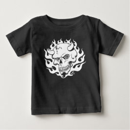 Demon Skull i Flames T Shirt