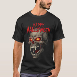 Demon Skull med Glowing Ögon Halloween T Shirt