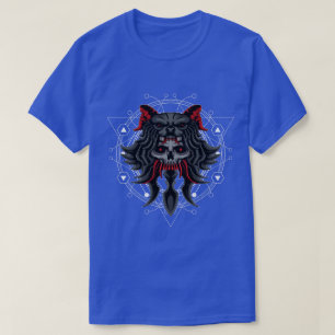 Demon Skull och Helig Geometry T Shirt