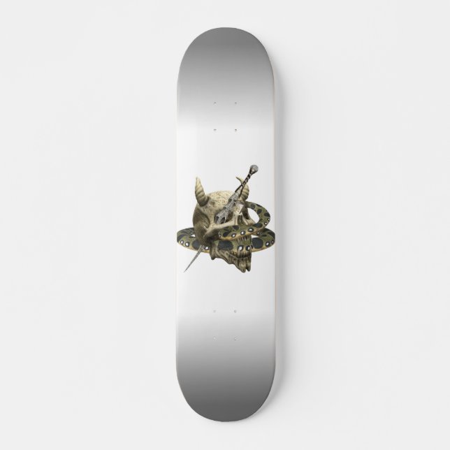 Demon Skull Python Snake Skateboard (Framsida)